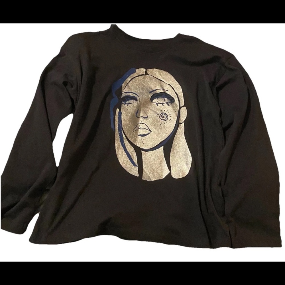 Zara Black Shirt with Artistic Design